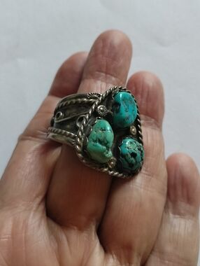 Vintage Rare Dennis Ramone Sterling Turquoise Ring